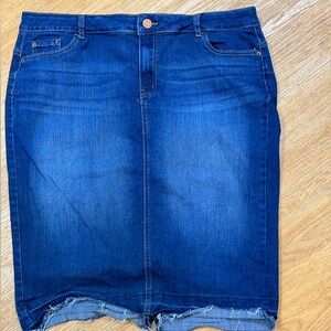 A2Y Women's Slim Fit Rayon Knee Length Back Slit‎ Denim Jean Pencil Skirt 3X